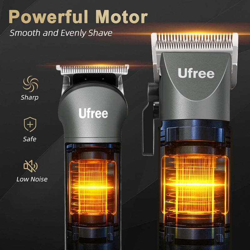 UFREE Beard Trimmer for Men Professional with Hair Clippers, Barber Clippers and Trimmers Set, Electric Razor Shavers for Men, Cordless Mens Grooming Kit for Nose, Ear, Face, Hair, Gifts - Image 5